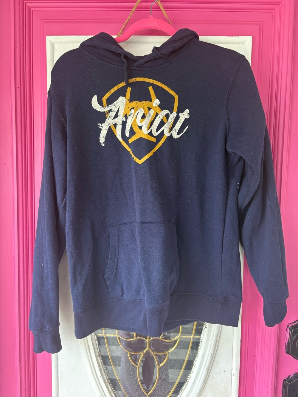 Ariat Navy Pullover with Pink Accent